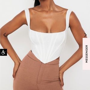 House of CB | Ninetta | White Corset Top